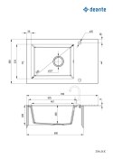 Zlewozmywak szklano-granitowy 1-komorowy z ociekaczem
