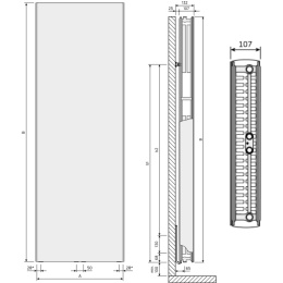 Grzejnik dekoracyjny pionowy Purmo KOS V 2100x750