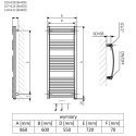 Grzejnik łazienkowy TERMA DEXTER ONE 860x600