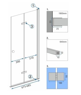 MODUŁ KABINY FOLD N2 CHROM 120