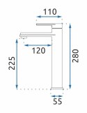 BATERIA UMYWALKOWA BUZZ CZARNA WYSOKA