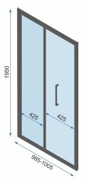 DRZWI PRYSZNICOWE RAPID FOLD BLACK 100