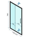 DRZWI PRYSZNICOWE RAPID SLIDE BLACK 150