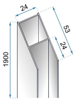 ADAPTER POSZERZA DO KABIN/DRZWI MOLIER BLACK 190cm