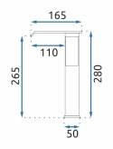 BATERIA UMYWALKOWA KENT CZARNA WYSOKA