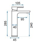 BATERIA UMYWALKOWA MY2021-21B ARGUS CZARNA WYSOKA