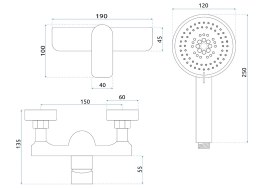 BATERIA PRYSZNICOWA DART CZARNA