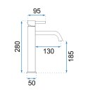 BATERIA UMYWALKOWA LUNGO CZARNA METALICZNA WYSOKA