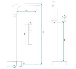 BATERIA WANNOWA PODŁOGOWA ST004 CLARK ZŁOTA SZCZOT