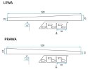 LISTWA SPADKOWA CZARNA 100 cm LEWA