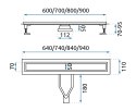 ODPŁYW NEOX SUPERFLOW SZCZOTKOWANY 600