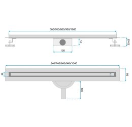 ODPŁYW NEOX SLIM PRO MIEDŹ SZCZOTKOWANA 1000