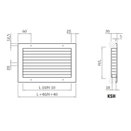 Kratka wentylacyjna jednorzędowa KSH (500x150)