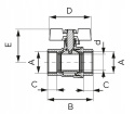 Zawór kulowy DN20 3/4'' PN40 z motylkiem