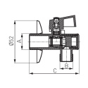 Kurek kulowy kątowy z filtrem i rozetą FERRO 1/2''x3/4''