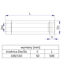 Rura kominowa KRZYS-POL SKK L=500 DN100/150